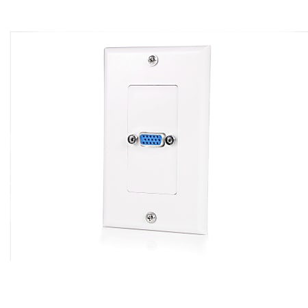 StarTech.com Single Outlet 15-Pin Female VGA Wall Plate - White - Wall mount plate - white