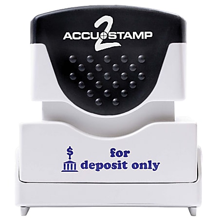 ACCU-STAMP2® Pre-Ink Message Stamp, "For Deposit Only", Blue
