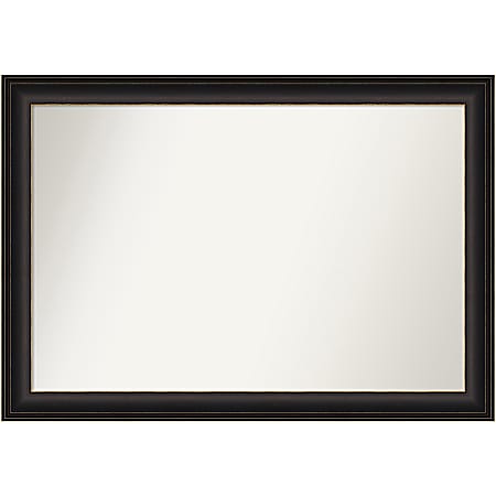Amanti Art Non-Beveled Rectangle Framed Bathroom Wall Mirror, 28-1/2” x 40-1/2”, Trio Oil-Rubbed Bronze
