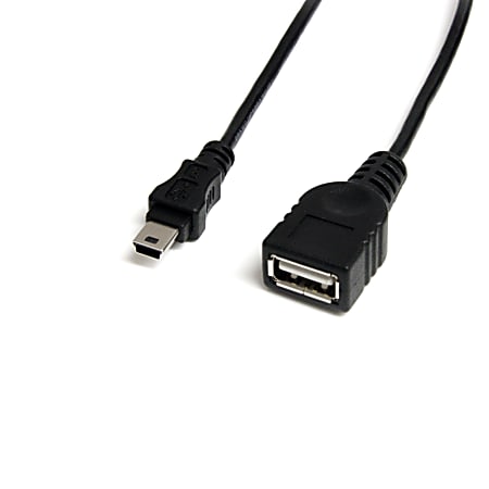 USB 2.0A Male to Mini USB 5 Pin B Data Charging Cable Cord Adapter 3Ft/1m  Black