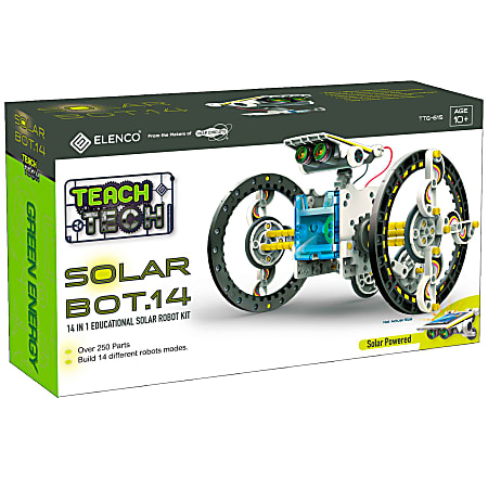 Elenco Electronics TEACH TECH SolarBot.14 Robot Kit, Multicolor, Grades 5-12