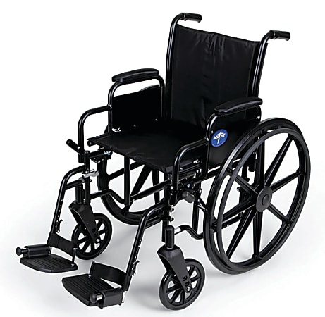Medline Excel K3 Lightweight Wheelchair, Swing Away, 16" Seat, Black