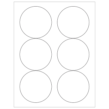 Tape Logic® Inkjet/Laser Labels, LL147, Round, 3 3/8", White, Case Of 600