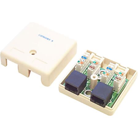 StarTech.com Dual Cat 5e RJ45 Wall Jack Ivory with Keystone Jacks - RJ-45 Network - Ivory