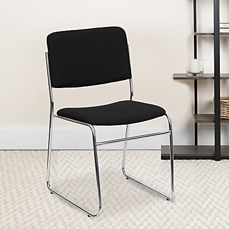 Flash Furniture Gray Fabric Stackable Reception Chair