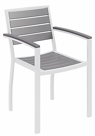 KFI Studios Eveleen Outdoor Arm Chair, Gray/White