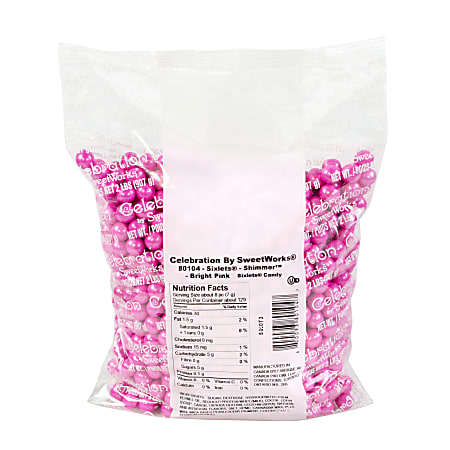 Sweetworks Sixlets Balls, Shimmer Bright Pink, 2-Lb Bag
