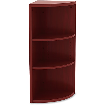Lorell® Essentials Series 36"H 3-Shelf Corner Bookcase, Mahogany