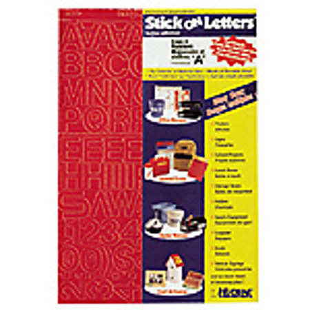 Stick-On Vinyl Indicators, Letters And Numbers, Helvetica, Red, 3/4"
