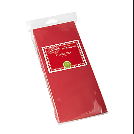 Gartner Studios® #10 Envelopes, Gummed Seal, Red, Box Of 50