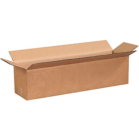 Partners Brand Long Corrugated Boxes, 4"H x 4"W x 16"D, Kraft, Bundle Of 25