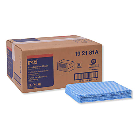 Tork Food Service Cloths, 13" x 21", Blue, Box Of 240 Cloths