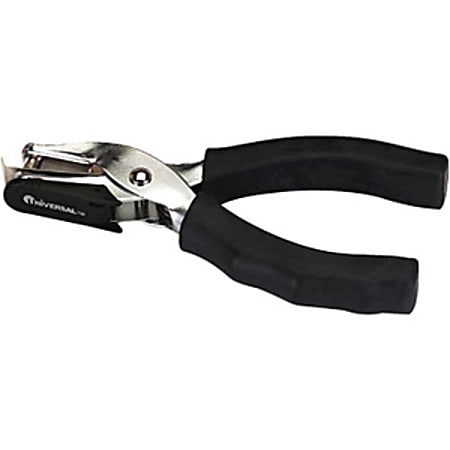 Universal Products Eight-Sheet Handheld 1/4" Hole Punch,Metal with Rubber Grip,Black - 1 Punch Head(s) - 8 Sheet - Black