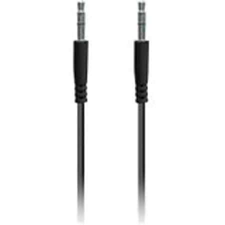 iEssentials 3.3ft Flat Colored 3.5mm Aux Cable-Black - 3.30 ft Mini-phone Audio Cable for Speaker, Audio Device - First End: 1 x Mini-phone Stereo Audio - Male - Second End: 1 x Mini-phone Stereo Audio - Male - Black
