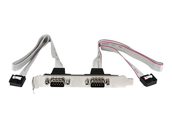 StarTech.com 2 Port 16in DB9 Serial Port BRacket to 10 Pin Header - DB9 bRacket - DB9 Header - Serial Port bRacket (PLATE9M2P16) - PLATE9M2P16