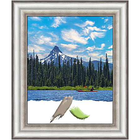 Amanti Art Picture Frame, 21" x 25", Matted For 16" x 20", Salon Silver