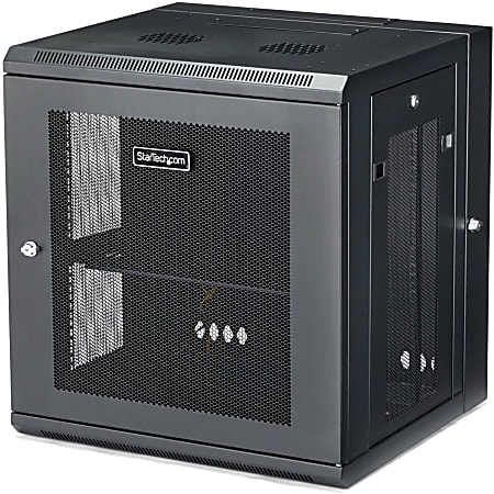 StarTech.com Wallmount Server Rack Cabinet - Hinged Enclosure - Wallmount Network Cabinet - Up to 17 in. Deep - 12U - Wall-mount your server equipment flush against the wall with this 12U server rack