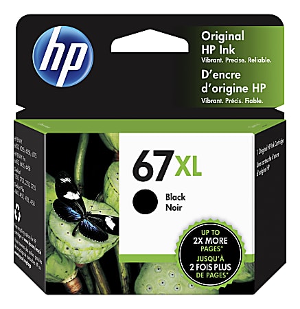 HP 67XL High-Yield Black Ink Cartridge, 3YM57AN