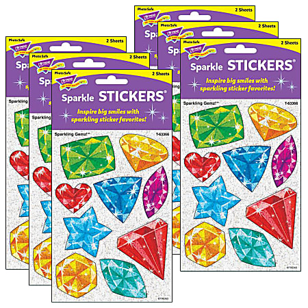 Trend Sparkle Stickers, Sparkling Gemz, 18 Stickers Per