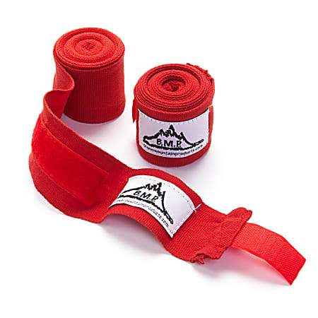 Black Mountain Products Professional-Grade Boxing/MMA Hand Wrist Wraps, 140", Red, Pack Of 2