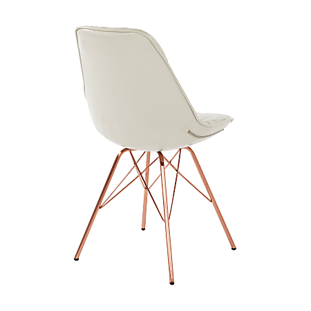 White chair with on sale rose gold legs