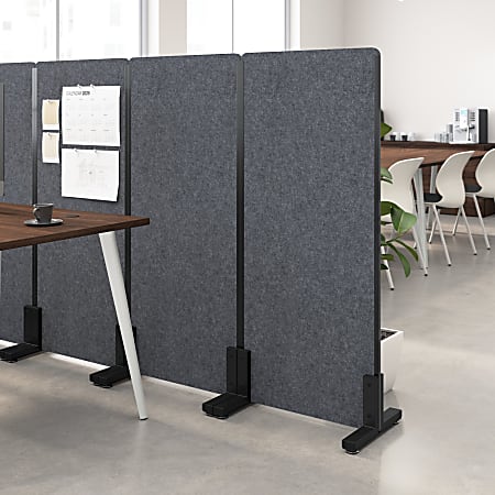 Bush Business Furniture Freestanding Privacy Screen, Polyester, 24"W, Cool Charcoal, Standard Delivery