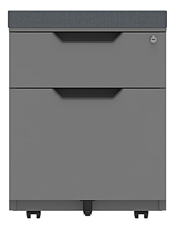 WorkPro® 21"D Vertical 2-Drawer Mobile File Cabinet With Seat Cushion, Metal, Gray