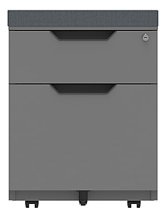 WorkPro® 21"D Vertical 2-Drawer Mobile File Cabinet With Seat Cushion, Gray