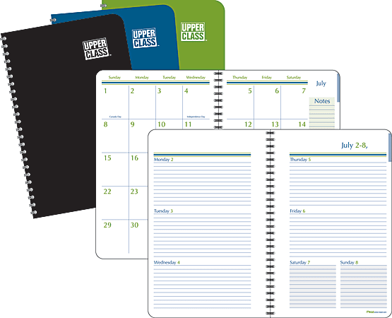 Mead Upper Class 30percent Recycled WeeklyMonthly Planner 5 58 x 8 516