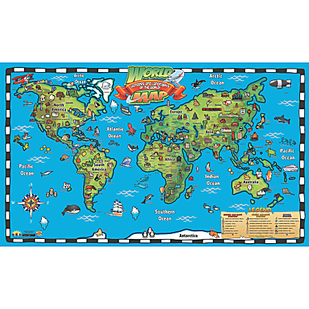 Popar Kid&#x27;s World Map Interactive Wall Chart, 32"