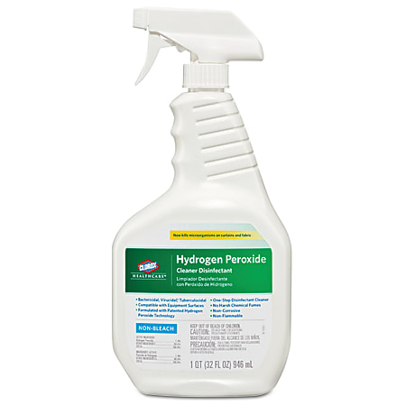 Clorox® Healthcare® Hydrogen-Peroxide Cleaner/Disinfectant, 32 Oz Bottle, Case Of 9