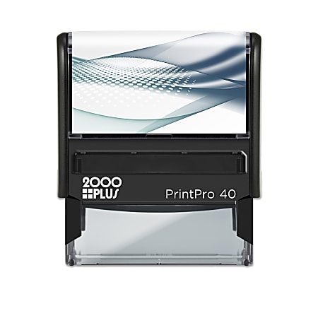 Custom 2000Plus® PrintPro™ Self-Inking Stamp, 40PM/Rectangle Monogram, 13/16" x 2-3/16", 70% Recycled