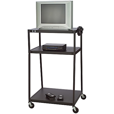 Quartet® Steel Wide-Body Cart, 54"H x 32"W x 27"D, Black