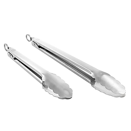 Martha Stewart Stainless Steel Tongs, Silver, Set Of 2