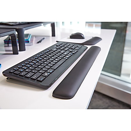 3M Gel Wrist Rest, Black Leatherette, 25 Inch Length, Antimicrobial Product Protection (WR340LE - View #5