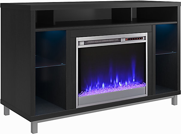 Ameriwood Home Lumina 48 Fireplace TV Stand Black