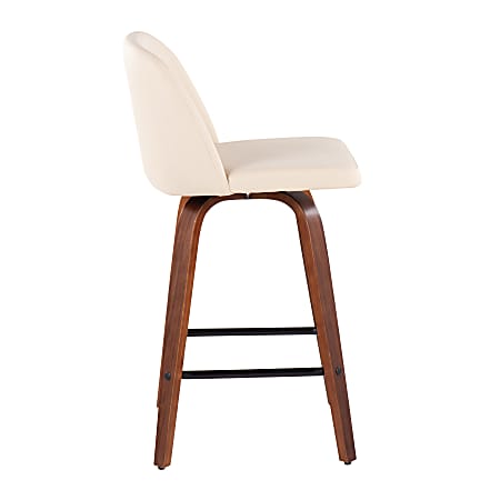 LumiSource Toriano Counter Stools CreamWalnutSquare Black Footrest Set Of 2 Stools Office Depot