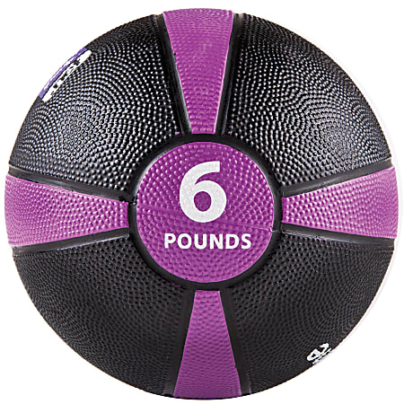 GoFit Medicine Ball, 6 Lb, Black/Purple