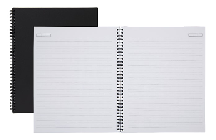 Office Depot® Brand Wirebound Business Notebook, Hard Back Cover, 8-7/8" x 11", 1 Subject, Narrow Ruled, 80 Sheets, Black