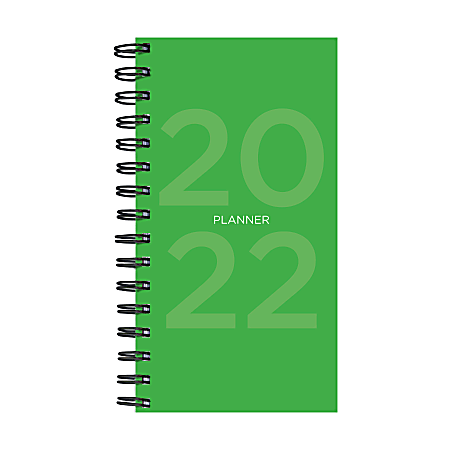 TF Publishing Small Weekly/Monthly Planner, 3-1/2" x 6-1/2", Green, January To December 2022