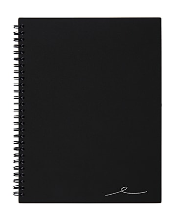 Office Depot® Brand Wirebound Business Notebook, 7 1/4" x 9 1/2", 1 Subject, Narrow Ruled, 160 Pages (80 Sheets), Black