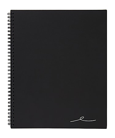 Office Depot® Brand Wirebound Business Notebook, 8-7/8" x 11", 1 Subject, Narrow Ruled, 80 Sheets, Black