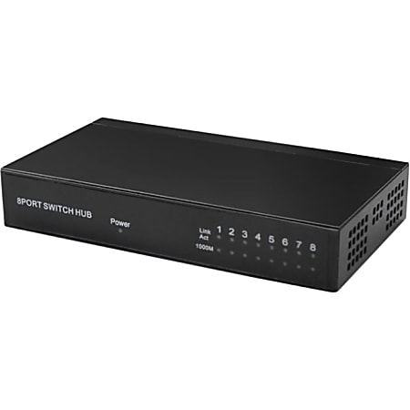Premiertek 8 Port Gigabit 10/100/1000 Ethernet Desktop Switch Hub