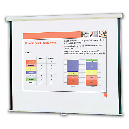 Quartet® Wall Or Ceiling Projection Screen, 60" x 60"