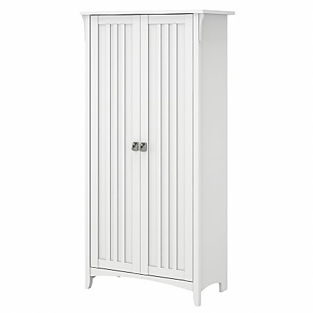 Bush Furniture Salinas Tall Storage Cabinet with Doors Shiplap