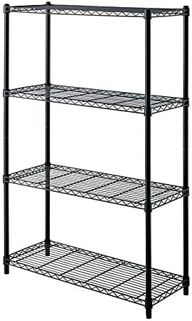 Realspace® Wire Shelving, 4-Shelves, 54"H x 36"W x 14"D, Black