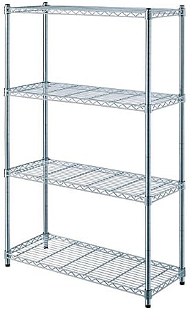 Realspace® Wire Shelving, 4-Shelves, 54"H x 36"W x