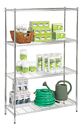 Realspace® Wire Shelving, 4-Shelves, 72"H x 48"W x
