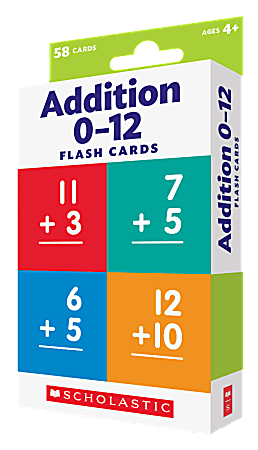 Scholastic Flash Cards, Addition, 6 1/2" x 3 1/3", Preschool - Grade 3