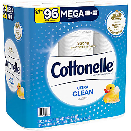 Cottonelle Ultra Clean Mega Bathroom Tissue, White, 312 Sheets Per Roll ...